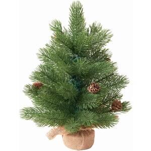 Mini Christmas Trees Frazer Fir 11.6 Inch Artificial Green Burlap Bases